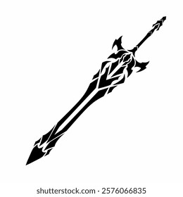 illustration vector graphic of tribal art design fantasy sword for tattoo