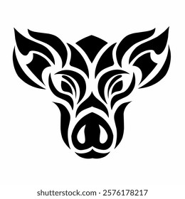 illustration vector graphic of tribal art design pig's head