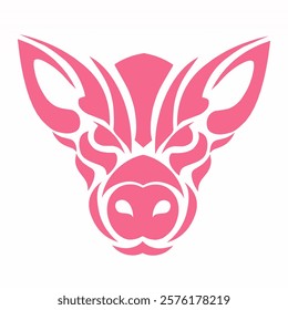 illustration vector graphic of tribal art design pig's head