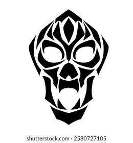 illustration vector graphic of tribal art abstract devil skull head