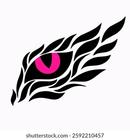 illustration vector graphic of tribal art design abstract dragon's eyes
