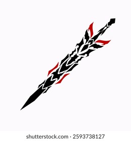 illustration vector graphic of tribal art design fantasy sword