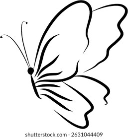 illustration vector graphic of tribal art design Butterfly tattoo
