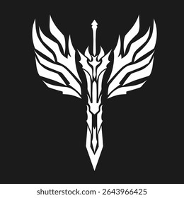 Ilustração vetor gráfico de design de arte tribal asas de espada para tatuagem
