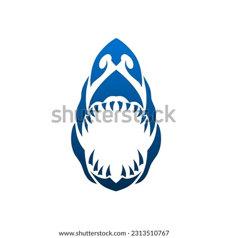 illustration vector graphic of tribal art shark jaws