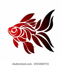 illustration vector graphic of tribal design tattoo abstract goldfish