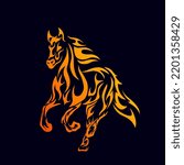 Illustration vector graphic of tribal tattoo horse fire