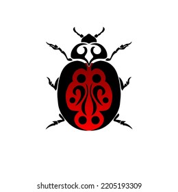 Illustration vector graphic of tribal tattoo ladybug 