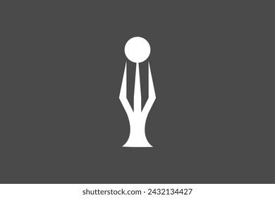 Ilustración vector gráfico de trofeo con bola. Bueno para el logotipo