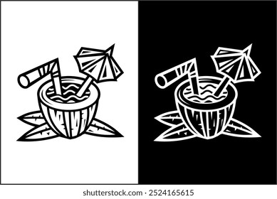 Illustration vector graphic of tropical drink icon