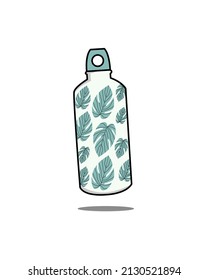 Illustration vector graphic of Tropical Pattern Bottle