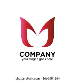 illustration vector graphic of a tulips that make up the letter u isolated in white background perfect for eco natural logo