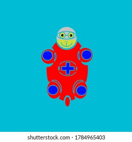 Illustration vector graphic of turtle Guard with background