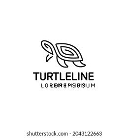 Illustration vector graphic of turtle logo. Line art logo style. Design inspiration