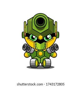 illustration vector graphic of turtle tank armored character