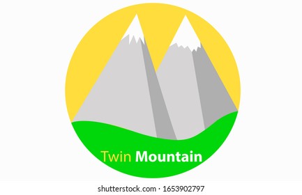 Illustration Vektorillustration Grafik von Zwillingsberg, Gut für Ihr Logo-Design, das Komfort und Schönheit in einem Berg-Logo.