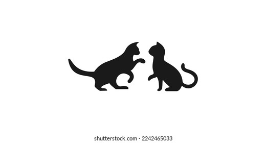 illustration vector graphic of two cat