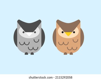 Illustration vector graphic of two owls