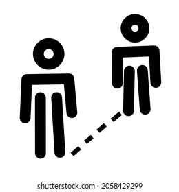illustration vector graphic of two people keeping their distance perfect for pandemic times, public places