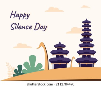 ilustración vectorial de dos templos en el complejo de culto, perfecto para religión, vacaciones, cultura, día de silencio, tarjeta de saludo, etc.