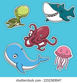 Illustration Vector graphic of a type of sea animal suitable for banner and sticker making.