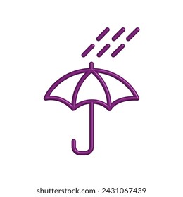Illustration Vector graphic of umbrella icon. Fit for protection, safety, climate, anti virus, insurance, relaxation, recreation etc.