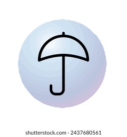 Illustration Vector graphic of umbrella icon. Fit for protection, safety, climate, anti virus, insurance, relaxation, recreation etc.