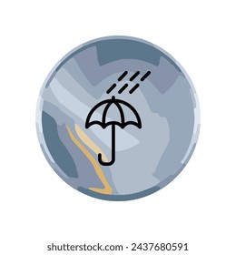 Illustration Vector graphic of umbrella icon. Fit for protection, safety, climate, anti virus, insurance, relaxation, recreation etc.