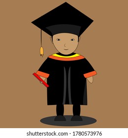 Illustration vector graphic of undergraduate caricatures. undergraduate cartoon images.