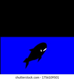 illustration vector graphic of underwater whale activity concept design 