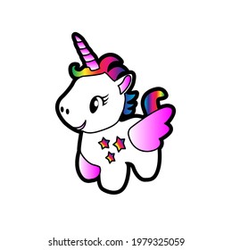 Ilustración Gráfica vectorial del logotipo de unicornio
