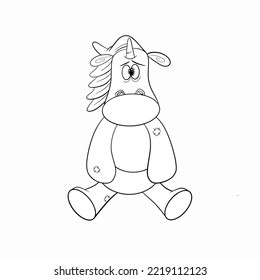 Illustration vector graphic of a unicorn perfect for children coloring illustration