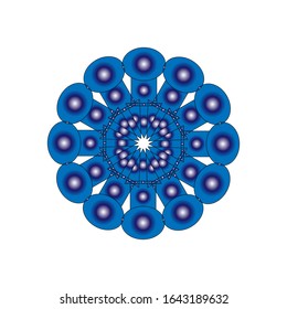 illustration vector graphic of unique circles. with a round shape in shiny blue. Isolated dynamical art form. fit for logo or symbol