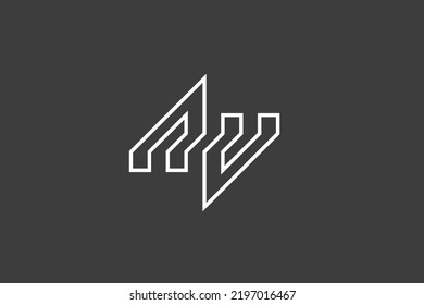 Illustration, Vektorgrafik des eindeutigen Zeilenbriefes AV. Gut für Logo.