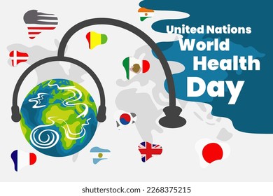 Illustration vector graphic of united nations world health day. Good for poster