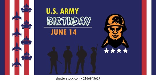 Illustration vector graphic of US Army Birthday. Good for Banner, T-shirt 