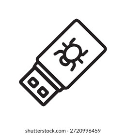 Ilustración Vector gráfico de USB Drive Virus Icon