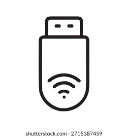 Illustration vector graphic of USB Wi-Fi Adapter Icon