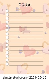 Illustration vector graphic of valentine list is perfect for list and reminder