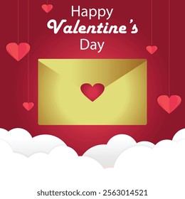 illustration vector graphic of Valentine's greeting envelope, perfect for international day, happy valentines day, celebrate, greeting card, etc.