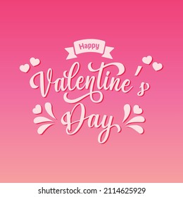Ilustración vectorial gráfico de tipografía valentina con decoración de amor y fondo de gradiente rosa, perfecto uso para el día de San Valentín.