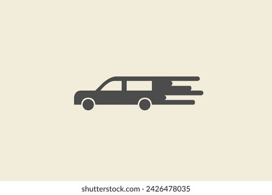 Illustration vector graphic of van car silhouette moving. Good for logo