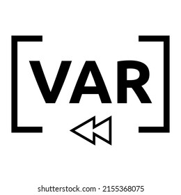 Illustration vector graphic of var video assistant referee football signs or symbol with replay button on bottom