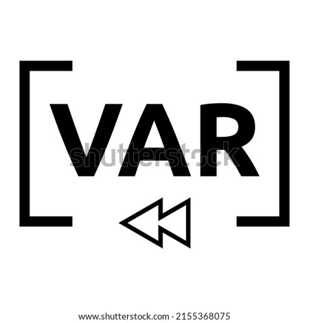 Illustration vector graphic of var video assistant referee football signs or symbol with replay button on bottom Imagine de stoc © 