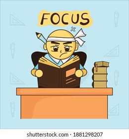 illustration vector graphic of 
various kinds of expressions of student activity. this sticker suitable for sticker emoticon, children book, t-shirt, all digital printing aplication.