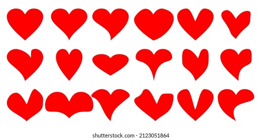 Illustration Vector Graphic of Various Shapes of Love Icons