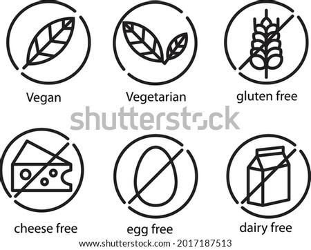 the illustration of vector graphic of vegan vegetarian icon set. suitable for food and beverage or vegan resto. 