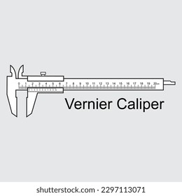 Illustration vector graphic of Vernier Caliper manual scale isolated on white background.