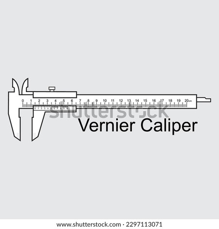 Illustration vector graphic of Vernier Caliper manual scale isolated on white background.