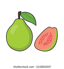 Illustration vector graphic of very fresh and delicious guava, suitable for everyone who wants to be healthy